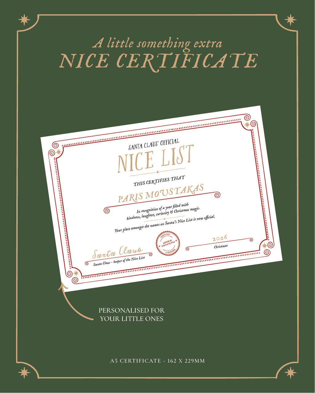 Personalised Letter from Santa | Official Nice List Certificate