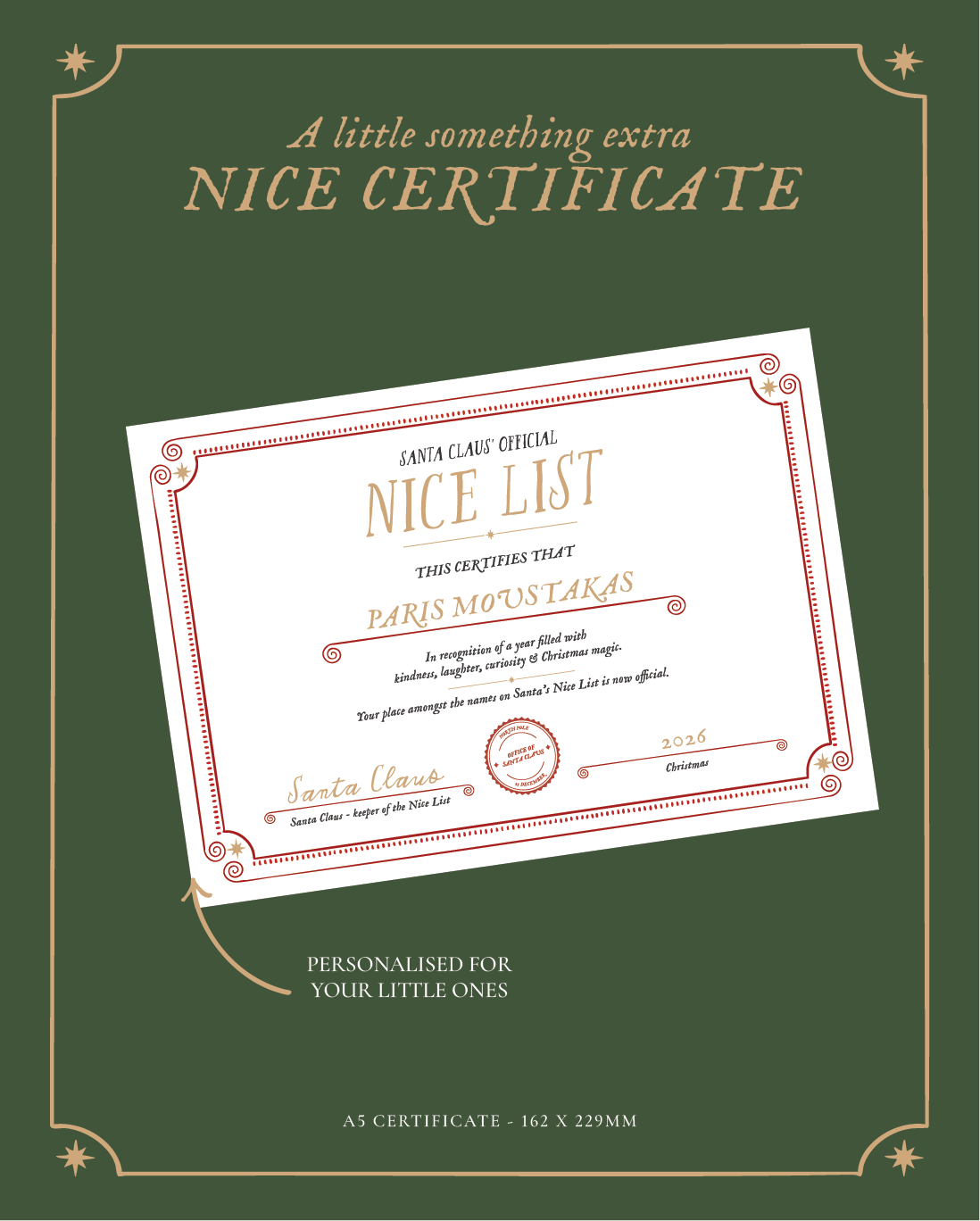 Personalised Letter from Santa | Official Nice List Certificate